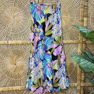 Vintage Y2K Multicolor Floral Maxi Skirt Size Medium
